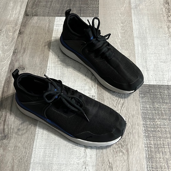 Like New PUMA Pacer Next Cage Sneaker Black Sodalite Blue Logo Men’s Size 7.5 - Picture 2 of 7